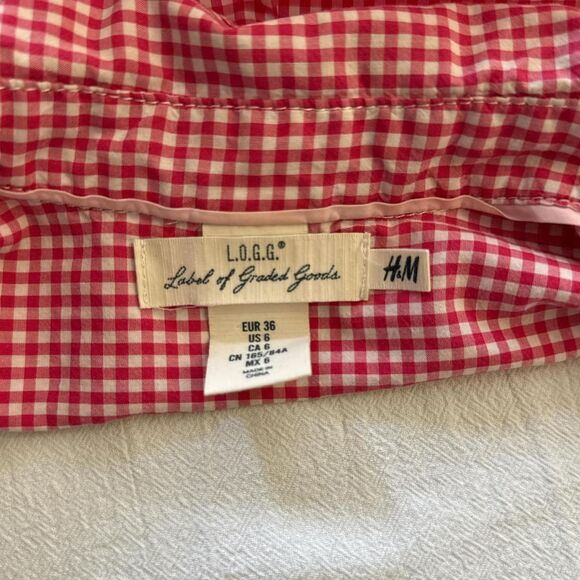 H&M gingham picnic button up shirt - Picture 4 of 6